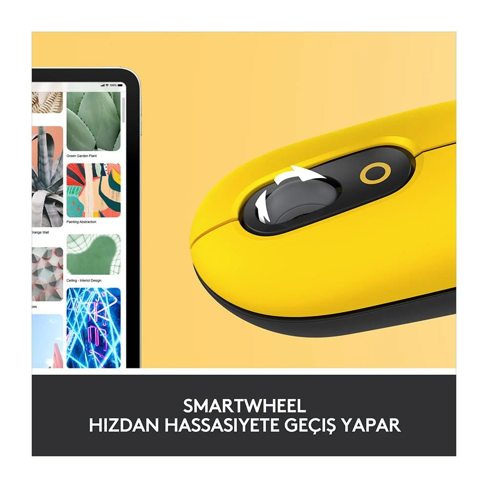  Logitech Pop Blast Emoji Tuşlu Silent Sessiz Kablosuz Mouse  Sarı